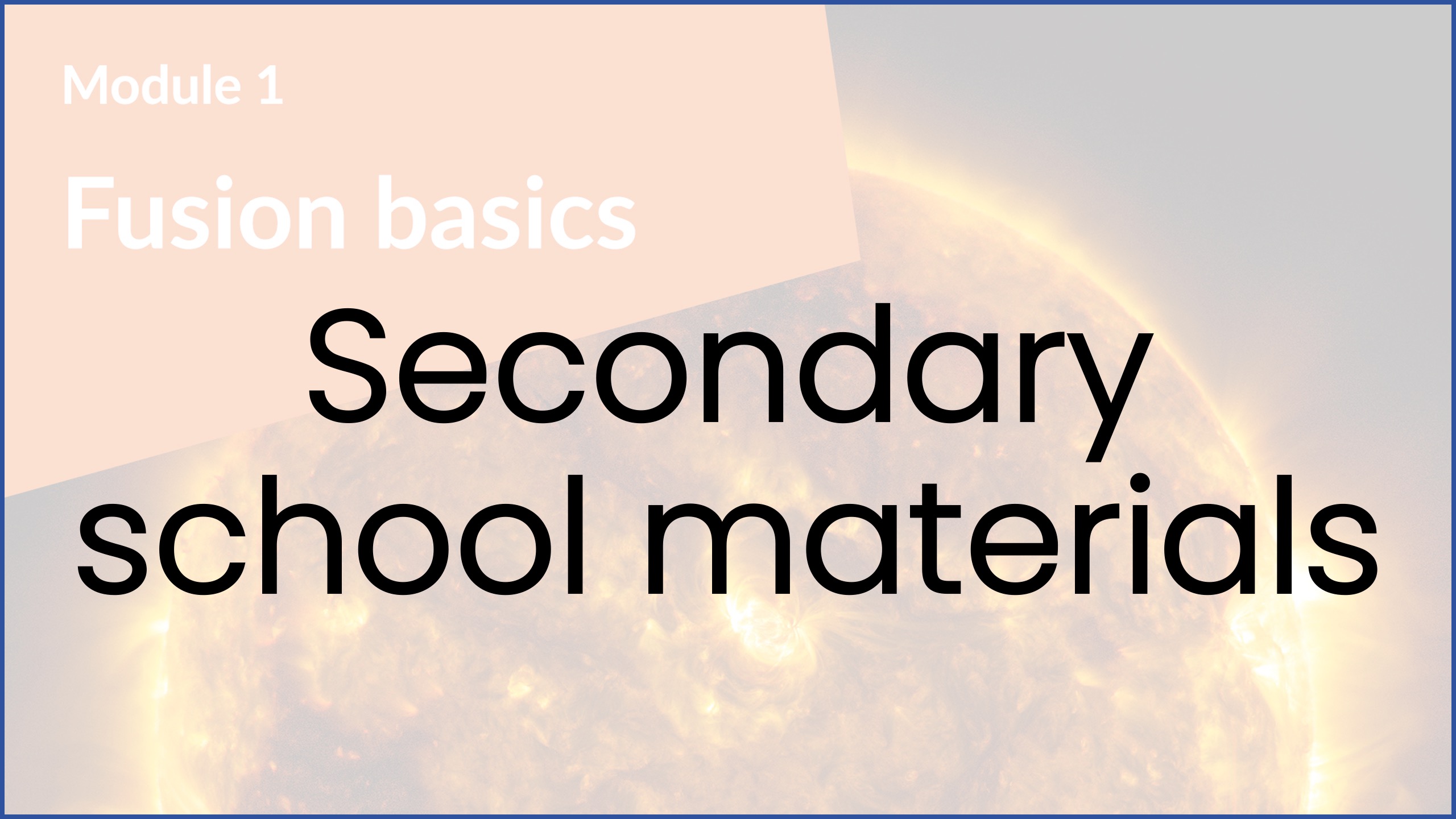Secondary school materials